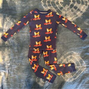 Tea Collection Goodnight Pajamas | Kids Size 6 | Shiba Inu Dog on Skateboard 🛹